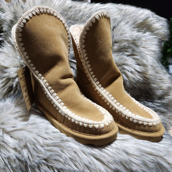 BearPaw Women's Iced Coffee, Star Suede Winter Boots Size 7 NeverWet Technology - Picture 3 of 11